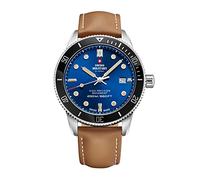 Swiss Military by Chrono orologio da uomo movimento al quarzo con cinturino in pelle analogico orologio da polso argento SM34088.05