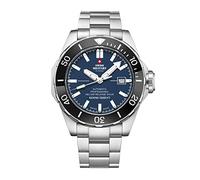 Swiss Military by Chrono Orologio da uomo Movimento automatico con bracciale in acciaio Orologio da polso analogico argento nero SMA34092.02