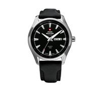 Swiss Military by Chrono SM34027.05 Men's Analog Quartz Watch - Black Dial, Stainless Steel Case, Leather Strap