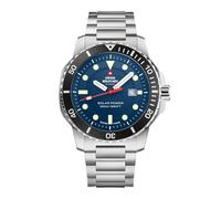Swiss Military by Chrono SMS34102.02 - Orologio da uomo a energia solare, con cinturino in metallo, analogico, colore: argento