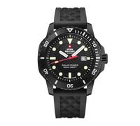 Swiss Military by Chrono SMS34102.03 - Orologio da uomo a energia solare, con cinturino in caucciù, analogico, colore nero