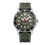 Swiss Military by Chrono SMS34102.05 - Orologio da uomo a energia solare, al quarzo, con cinturino in gomma, analogico, colore: verde