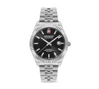 Orologio da polso automatico da uomo Swiss Military Hanowa in acciaio inossidabile nero da 42 mm. Orologio cronografo da uomo