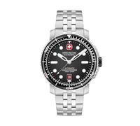 Swiss Military Hanowa Maitre PLONGEUR Orologio automatico da uomo con vetro zaffiro e 2 cinturini, Argento/grigio, Standart, gancio