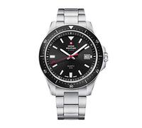 Swiss Military SM34082-01 Men's Analog Quartz Watch - Stainless Steel with Black Dial