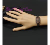 Swiss OMAX Seiko Movt, Ematite Nero Rosso Swarovski Crystal Deco Orologio JES018