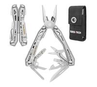 Swiss+Tech Pinza Multiuso, 16 in 1 Pinza Multiuso, Acciaio Inossidabile | Pinze Pieghevole Multiuso per Esterno, Campeggio, Sopravvivenza, Emergenza, con clip da cintura e custodia da trasporto