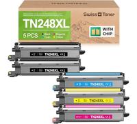 swiss toner TN248XL Compatibile con Brother TN-248XL TN248 TN-248VAL per Brother MFC-L3760CDW Toner MFC-L3740CDW MFC-L3740CDWE DCP-L3560CDW HL-L3240CDW HL-L3220CW 5 Pack