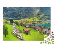 Swiss Train Jigsaw Puzzle for Ragazzi e Ragazze 1000 Pezzi Riciclabile Alps Village Jigsaw Jigsaw Puzzle Divertente And Stimolante Family Game Ottimo Regalo Idea for Child‘s Birthday 52x38cm/1000pcs