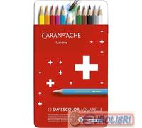 Matite colorate acquerellabili Carand'Ache Swisscolorin conf. da 12 colori assor
