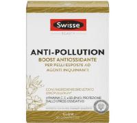 SWISSE Anti Pollution - Integratore Pelle per Pelli Esposte ad Agenti Inquinanti, Antiage e Schiarente, Boost di Vitamina C, E, Selenio con ZEROPOLLUTION®, 30 Compresse Made in Italy, Ideale in Città