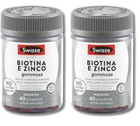 Swisse Biotina e Zinco - Integratore Biotina e Zinco per Capelli Luminosi, Pelle e Unghie Sani, Alto Dosaggio, Gusto Frutti Rossi, 40 Gommose (Confezione da 2)