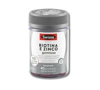 Swisse Biotina e Zinco - Integratore Biotina e Zinco per Capelli Luminosi, Pelle e Unghie Sani, Alto Dosaggio, Gusto Frutti Rossi, 40 Gommose
