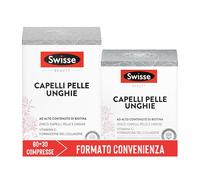 SWISSE Capelli Pelle Unghie - Integratori per Capelli, Pelle e Unghie con Vitamina C Biotina Cardo Mariano, 90 Compresse - Zinco Integratore Capelli, Formazione Collagene e Unghie Sane - Made in Italy