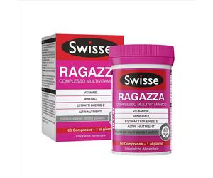 Swisse Multivitaminico ragazza - Integratore alimentare per l'energia e le difese, 60 compresse