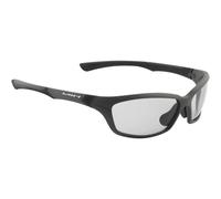SWISSEYE Drift - Occhiali sportivi (100% protezione UVA, UVB e UVC, zona nasale regolabile e estremità gommate, materiale anti-schegge TR90, con custodia e disco, colore: antracite opaco/nero