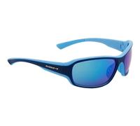 SWISSEYE Freeride - Occhiali sportivi (100% protezione UVA, UVB e UVC, zona naso e estremità gommate, materiale anti-scheggiatura TR90, con sacchetto in microfibra), colore blu chiaro/blu scuro opaco