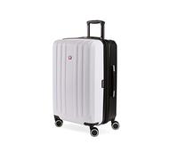 SwissGear 8028 Hardside Trolley espandibile Spinner, Nero/Bianco, Checked-Medium 24-Inch, 8028 Hardside Trolley espandibile Spinner
