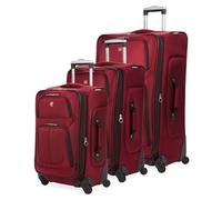 SwissGear Sion Softside - Valigia trolley espandibile, Borgogna, 3-Piece Set (21/25/29), Bagaglio a rotelle espandibile Sion Softside