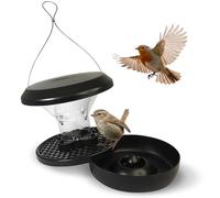 SWISSINNO Mangiatoia per uccelli CHUR SMART BIRDS con base in alluminio antierosione resistente ai morsi, regolatore di semi e doppio gancio, stabile e durevole per giardino terrazzo e balcone