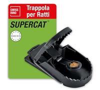 SWISSINNO Trappola per Ratti SuperCat - Tagliola a Scatto con Esca 1 Pezzo | Struttura Robusta e Riutilizzabile, Arachidi, per Interni ed Esterni, Igienica, Pronta all'Uso, Controllo Roditori