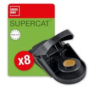 SWISSINNO Trappola per Topi SuperCat: Efficiente e Riutilizzabile con esca alimentare atossica. Pronta all'Uso interno e esterno. Sicura per bambini e animali domestici. Made in Europa: 8 trappole