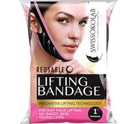 SWISSOKOLAB - Fascia dimagrante riutilizzabile per il viso, con doppio mento, maschera a V, patch per mento e contorno, rassodante, fasciatura per collo, fasciatura a V, per sollevamento pesi, cintura