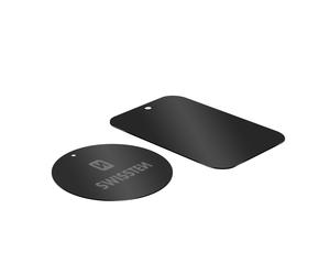 Swissten, 2x Piastre Adesive Magnetiche per Smartphone, Nero