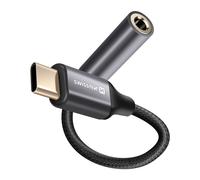Swissten Adattatore audio USB-C-Jack 3.5mm smartphone/tablet, Nero