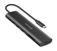 Swissten - Adattatore Multiporta Usb-c 100w + Hdmi 4k + 3 Usb + Lettore Schede Sd, Nero - SPEDIZIONE GRATUITA