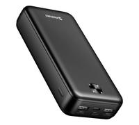 Swissten Batteria Esterna 20000mAh 10.5W con Doppio Porta USB Indicatore LED, Nero