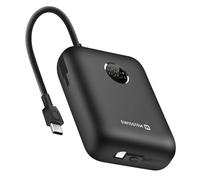 Swissten Batteria Esterna 30000mAh Cavi USB-C e Lightning Integrati Schermo LED, Nero