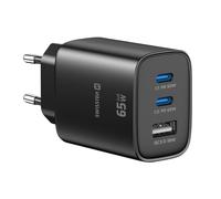 Swissten, Caricatore 2 USB-C 65W Power Delivery e USB-A Quick Charge 3.0 18W