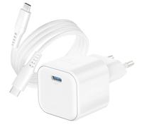 Swissten, Caricatore da Muro GaN USB-C PD 20W con Cavo USB-C a USB-C 1.2m