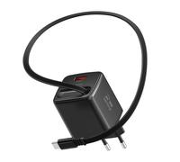Swissten, Caricatore da Muro USB-A 30W con Cavo Retrattile USB-C 0.75m Integrato