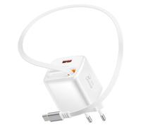 Swissten Caricatore da Muro USB-A 45W con Cavo Retrattile USB-C 0.75m Integrato
