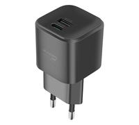 Swissten, Caricatore GaN con Porta USB QC 27W / USB-C PD 35W, Nero