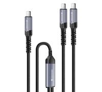 Swissten, Cavo 5A 2-in-1 USB-C Ricarica e Sincronizzazione 100W 1,5 m, Nero