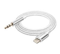 Swissten Cavo aux Lightning a Jack 3.5 mm Nylon 1.5m Bianco, Bianco