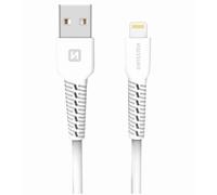 Swissten Cavo Lightning per iPhone, 1 m, cavo di ricarica da USB A a Lightning per iPhone 14/14 Pro/14 Plus/14 Pro Max, iPhone 13-8 tutte le serie, bianco