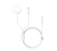 Swissten - Cavo magnetico, Lightning e USB-C per la ricarica rapida di Apple Watch e iPhone (1,2m) - Bianco