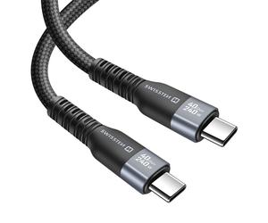 Swissten, Cavo Thunderbolt 4.0 da 5A Trasferimento USB-C a USB-C 150 cm 240W