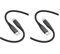 Swissten - Cavo USB-C/USB-C in morbido in silicone - Cavo di ricarica e per il trasferimento dati - Supporta la ricarica rapida fino a 60 W - 1,5 m - Nero (Confezione da 2)