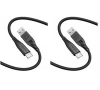 Swissten - Cavo USB/USB-C in morbido in silicone - Cavo di ricarica e per il trasferimento dati - Supporta la ricarica rapida fino a 60 W - 1,5 m - Nero (Confezione da 2)