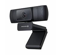 Swissten Webcam Full HD 1080p 30fps, Autofocus, Audio Stereo, Microfono omnidirezionale, compatibile con pc e tablet - Colore Nero