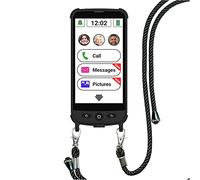 Swissvoice S510-M - Telefono cellulare per anziani con caricabatterie magnetico e custodia Nomad, con pulsante grande, smartphone sbloccato senza SIM per anziani, cellulari per anziani, pulsante SOS