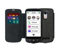 swissvoice - Smartphone S510-M + Cavo Magnetico di Ricarica + Custodia Protettiva a Portafoglio - Facile da Usare - Tasto SOS - Smartphone 4G per Anziani - Sbloccato - Nero