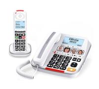 SWISSVOICE - Xtra 3355 Combo - DECT - Telefono con filo per anziani + telefono cordless - Tasti grandi - Segreteria - Audio Boost - Suonerie forti - Compatibile apparecchi acustici - Blocco chiamate