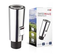 SwissWave - Doccia Cucina Mini Cone CH Doppio Getto 50mm - ABS - Cromato - Moderno - Spray e Areato Attacco Femmina M15x1 - Ricambio Rubinetto Lavello e Piatti - Cromo