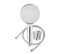 SwissWave - Kit Doccia Vasca con Soffione a Mano 65mm - In ABS - 1 Modalità di Getto - Con Supporto Fisso a Parete e Flessibile 150cm - Ugelli Anticalcare - Ricambio Bagno - Argento/Cromo